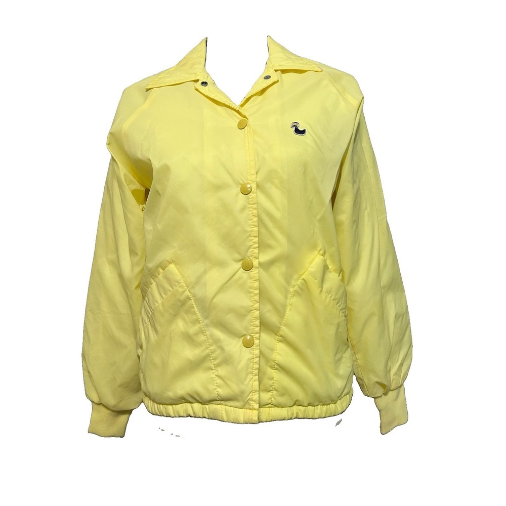 Vintage 60's Duckster Windbreaker Women's Size S Yellow Duck Logo